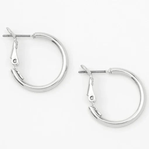 Silver-tone 20mm Tube Hoop Earrings