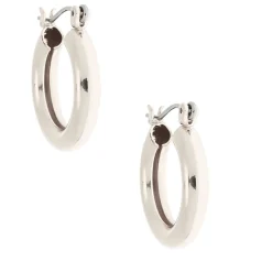 Silver-tone 20mm Tube Hoop Earrings