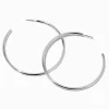 Silver-tone 60mm Tubular Hoop Earrings