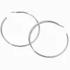 Silver-tone 80mm Tubular Hoop Earrings