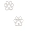 Silver-tone Paw Print Stud Earrings
