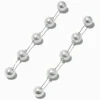 Silver-tone Pearl Column 3.5" Drop Earrings