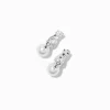 Silver-tone Pearl 0.5" Clip-On Drop Earrings