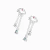 Silver-tone Rain Cloud 1" Drop Earrings