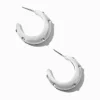 Silver-tone Rhinestone Studded Hoop Earrings