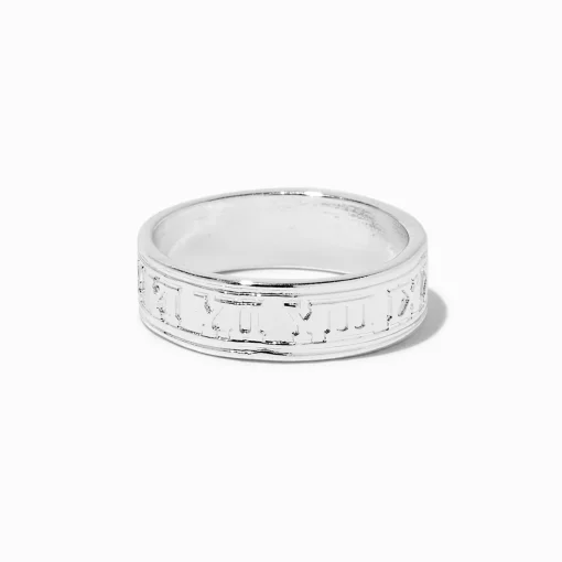 Silver-tone Roman Numeral Ring