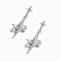 Silver-tone Satellite Star Drop Earrings