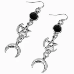 Silver-tone Sorcery 2.5" Drop Earrings