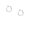 Silver-tone Square Edge 15mm Hoop Earrings