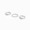 Silver-tone Stainless Steel Twisted Faux Nose Rings - 3 Pack