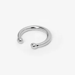 Silver-tone Stainless Steel Horseshoe Faux Septum Nose Ring