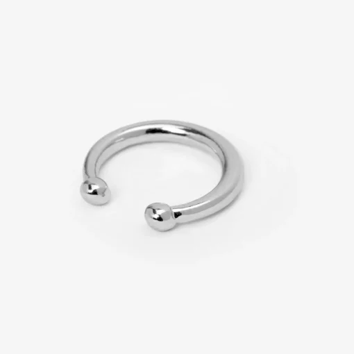 Silver-tone Stainless Steel Horseshoe Faux Septum Nose Ring