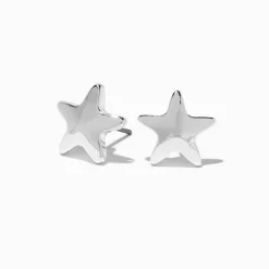 Silver-tone Star Stud Earrings
