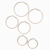 Silver-tone Textured Graduated Hoop Earrings - 3 Pack