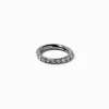 Silver-tone Titanium Crystal 20G Tragus Hoop Earring