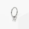 Silver-tone Titanium 16G Crystal Butterfly Cartilage Hoop Earring