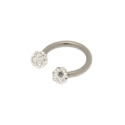 Silver-tone Titanium 16G Fireball Cartilage Earring