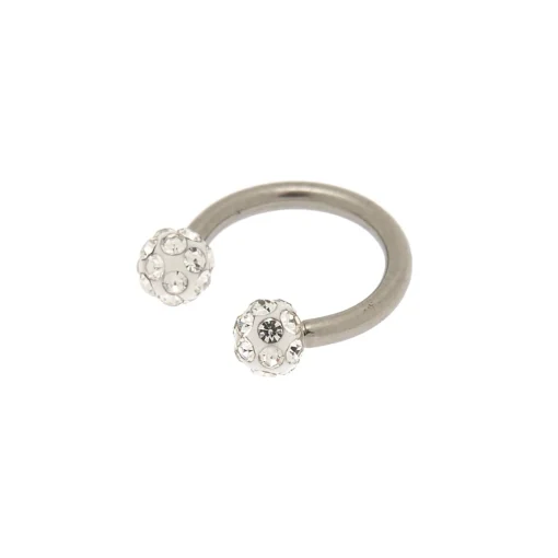 Silver-tone Titanium 16G Fireball Cartilage Earring