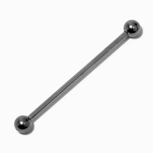 Silver-tone Titanium 14G Industrial Bar