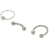 Silver-tone Titanium 16G Mixed Cartilage Earrings - 3 Pack