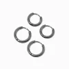 Silver-tone Titanium Hoop Earrings - 2 Pack