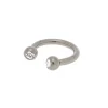 Silver-tone Titanium Horseshoe Crystal 16G Cartilage Earring