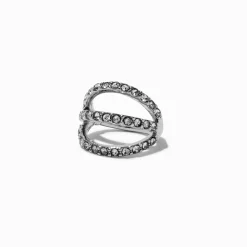 Silver-tone Triple Row Twister 18G Cartilage Clicker Earring
