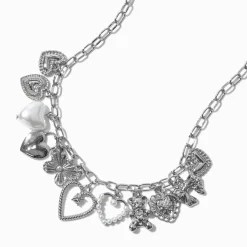 Silver-tone Uptown Charm Paperclip Chain Necklace