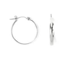 Silver-tone Wide Band 25mm Hoop Earrings