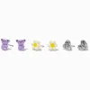 Sloth, Daisy, & Heart Stud Earrings - 3 Pack