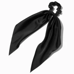 Small Black Hair Scrunchie Scarf