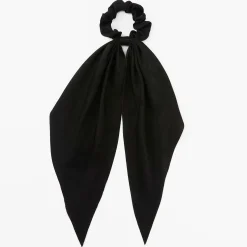 Small Hair Scrunchie Scarf - Black