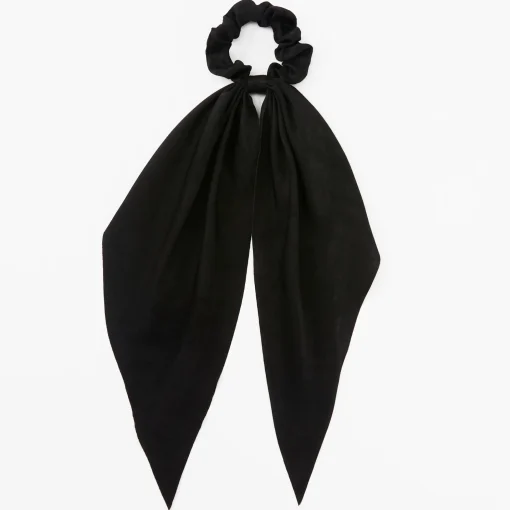 Small Hair Scrunchie Scarf - Black