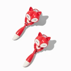 Small Red Fox Front & Back Earrings