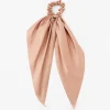 Small Tan Hair Scrunchie Scarf