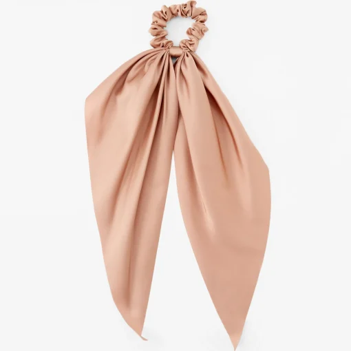Small Tan Hair Scrunchie Scarf