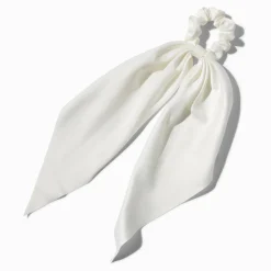 Small White Hair Scrunchie Scarf