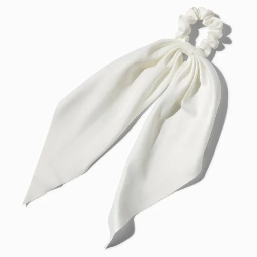 Small White Hair Scrunchie Scarf