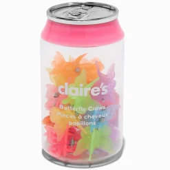 Soda Can Rainbow Butterfly Mini Hair Claws - 16 Pack