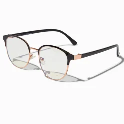 Solar Blue Light Reducing Rose Gold & Black Clear Lens Frames