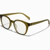Solar Blue Light Reducing Crystal Green Clear Lens Oval Frames