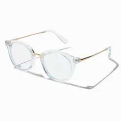 Solar Blue Light Reducing Clear Metal Oval Clear Lens Frames