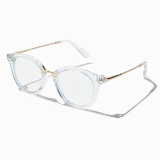 Solar Blue Light Reducing Clear Metal Oval Clear Lens Frames