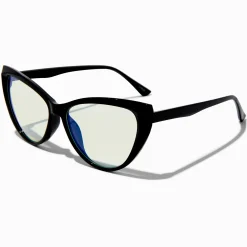 Solar Blue Light Reducing Black Cat Eye Clear Lens Frames