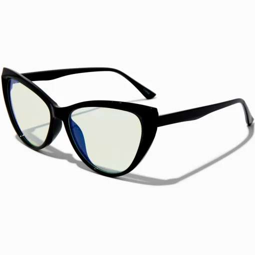 Solar Blue Light Reducing Black Cat Eye Clear Lens Frames