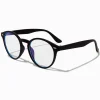 Solar Blue Light Reducing Round Retro Clear Lens Black Frames