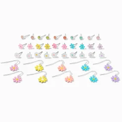 Spring Flowers Mixed Earring Set - 20 Pack