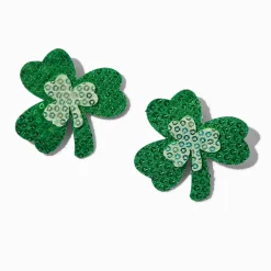 St. Patrick's Day Crystal Shamrock Hair Clips - 2 Pack