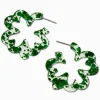 St. Patrick's Day Shamrock-Shaped Hoop Earring