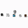 Stainless Steel Cubic Zirconia Changeable Flat Back 16G Tragus Earrings - 5 Pack